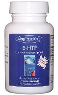 A Bottle of 5-Htp Supplement, Featuring a Sleek Design and Clear Labeling, Placed on a Neutral Background.