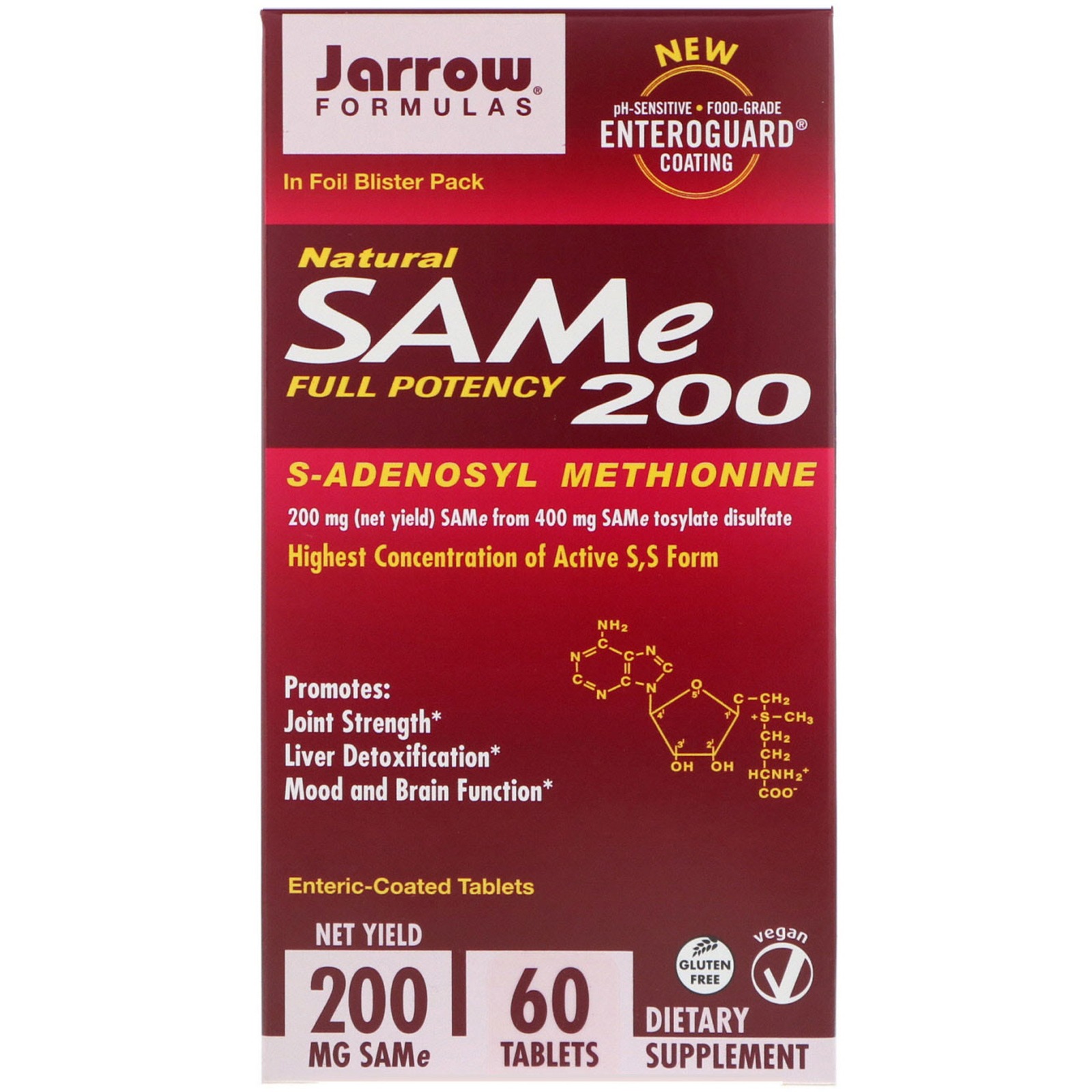 Jarrow Formulas 200 MG Tablets Displayed in a Clear Jar, Showcasing the Product Label and Tablet Count.